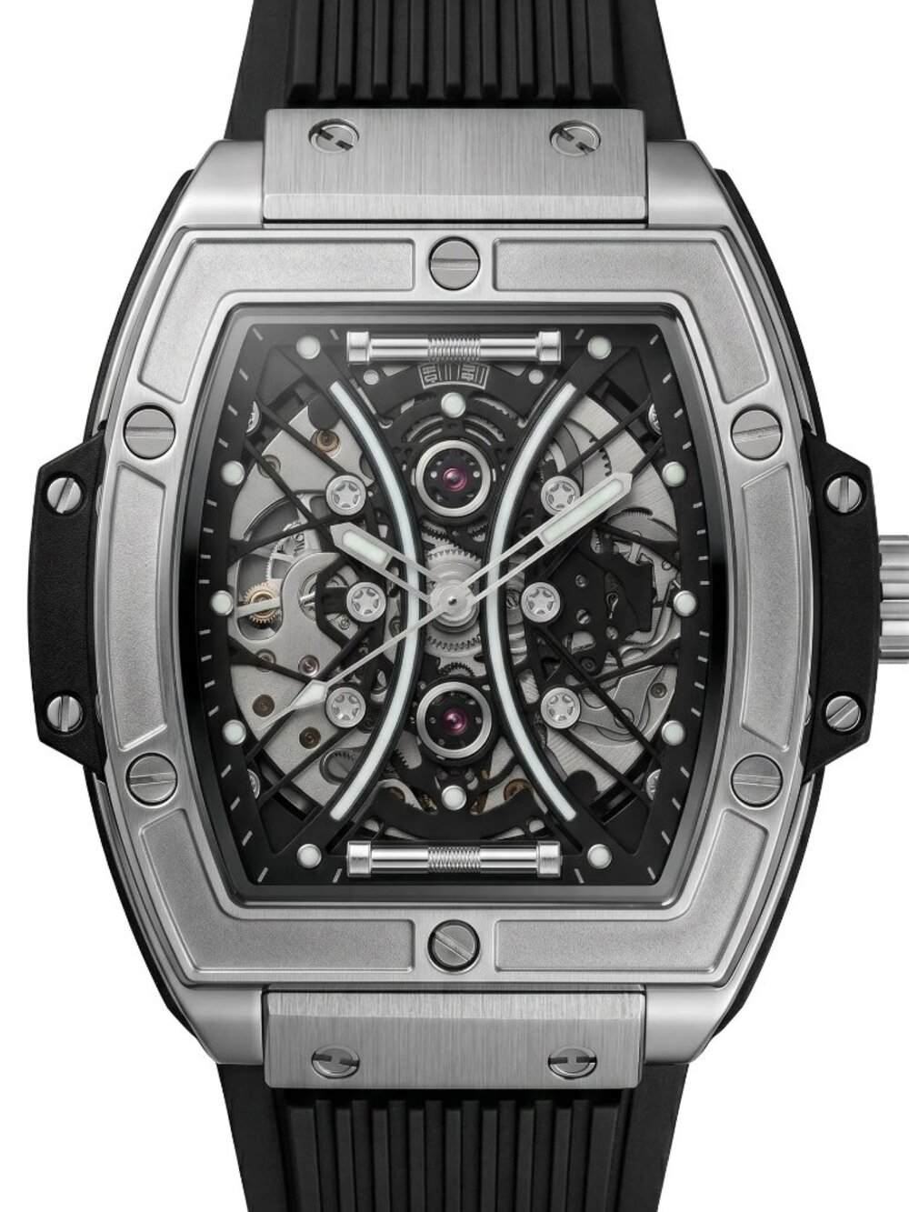 BiBi-B1080 White case, black dial, black silicone strap
